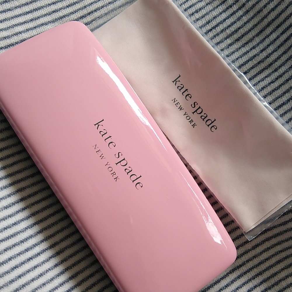 New Kate Spade 2-tone Pink Eyeglass Case w-cloth